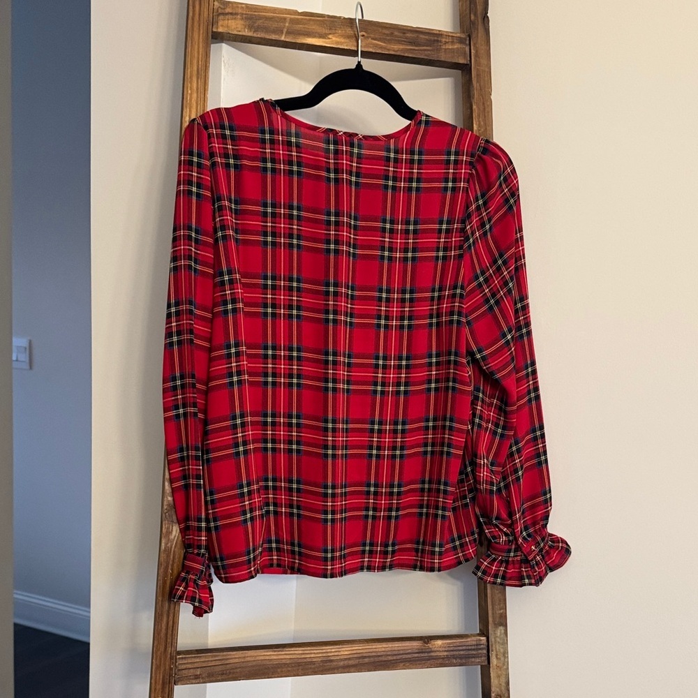 Cider Red Plaid Blouse - Picture 5 of 6